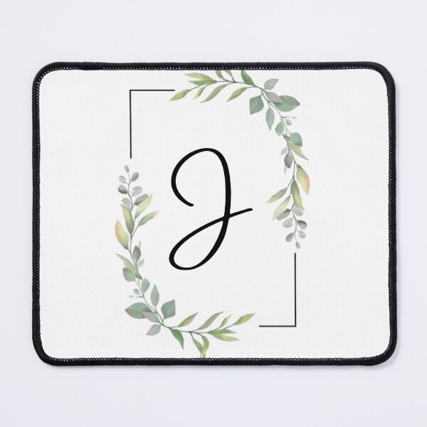 Item preview, Monogram letter J with green leaves designed and sold by JustSeasons.