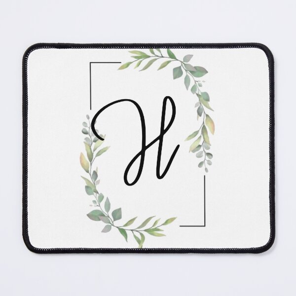 Item preview, Monogram letter H with green leaves designed and sold by JustSeasons.