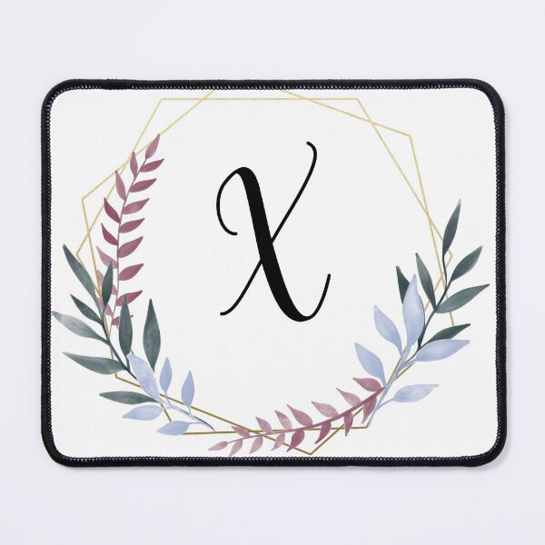 Item preview, Delicate gold frame monogram and colorful laurels letter X designed and sold by JustSeasons.
