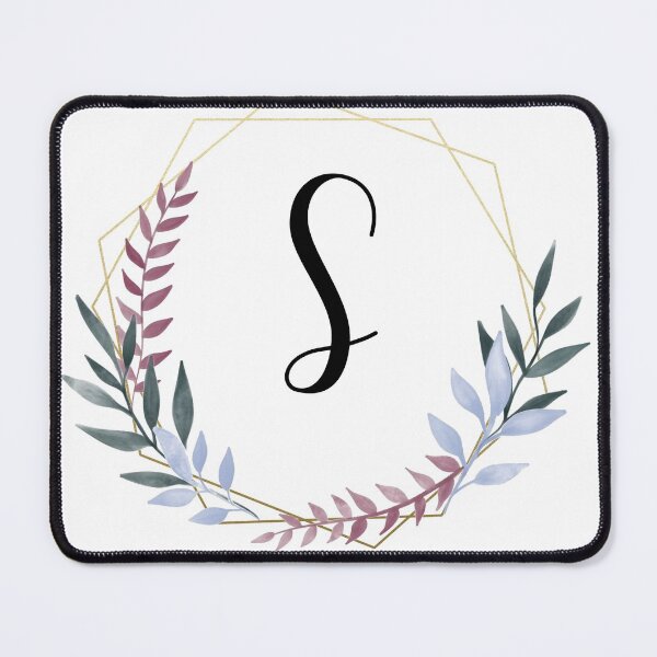 Item preview, Delicate gold frame monogram and colorful laurels letter S designed and sold by JustSeasons.