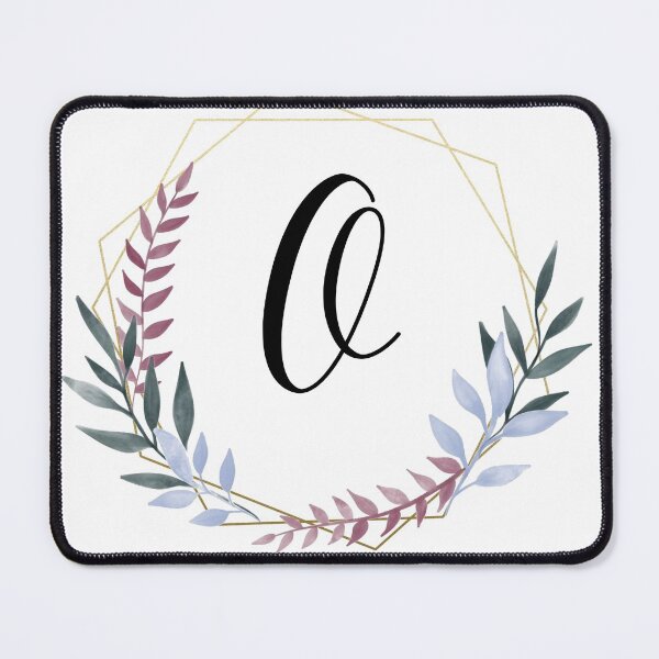 Item preview, Delicate gold frame monogram and colorful laurels letter O designed and sold by JustSeasons.