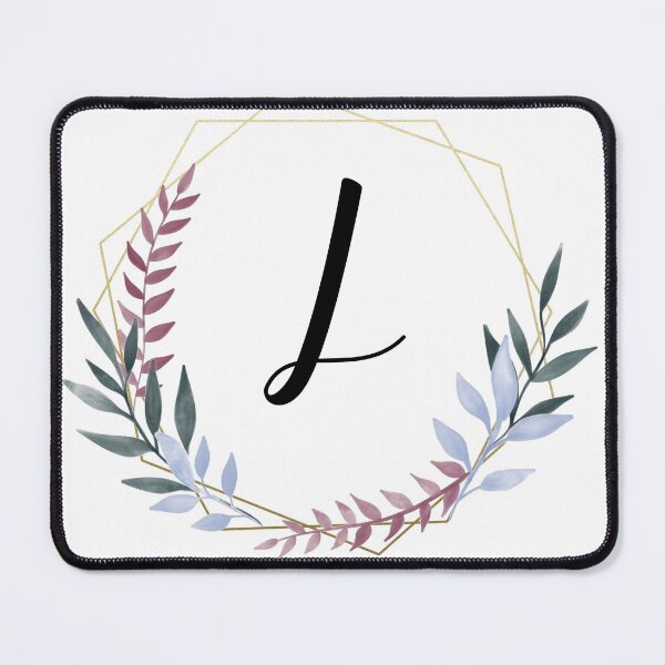 Item preview, Delicate gold frame monogram and colorful laurels letter L designed and sold by JustSeasons.