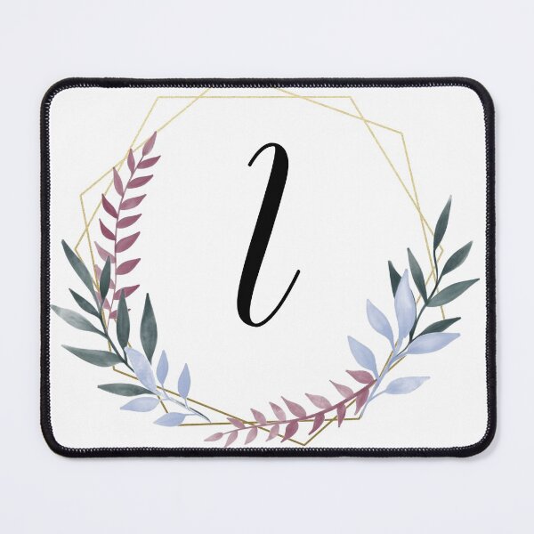 Item preview, Delicate gold frame monogram and colorful laurels letter I designed and sold by JustSeasons.