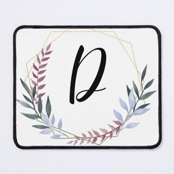 Item preview, Delicate gold frame monogram and colorful laurels letter D designed and sold by JustSeasons.
