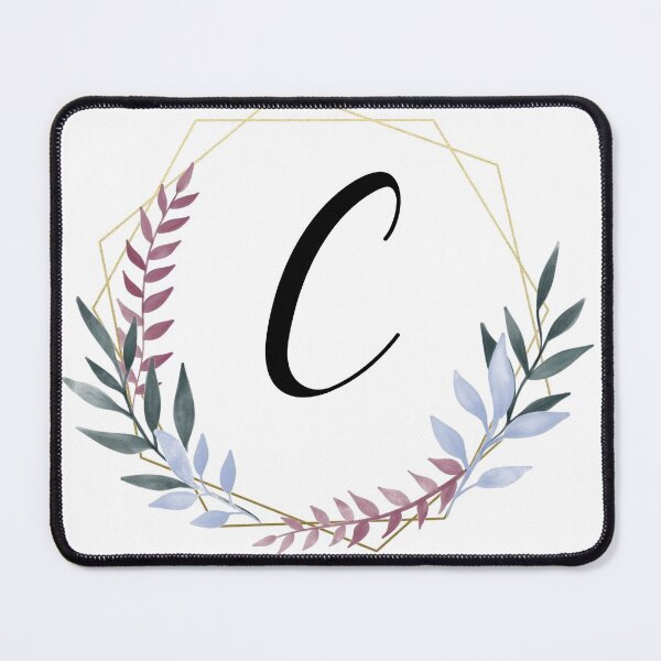 Item preview, Delicate gold frame monogram and colorful laurels letter C designed and sold by JustSeasons.