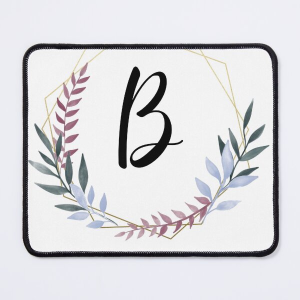 Item preview, Delicate gold frame monogram and colorful laurels letter B designed and sold by JustSeasons.
