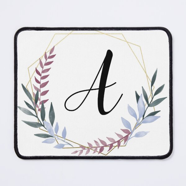 Item preview, Delicate gold frame monogram and colorful laurels letter A designed and sold by JustSeasons.