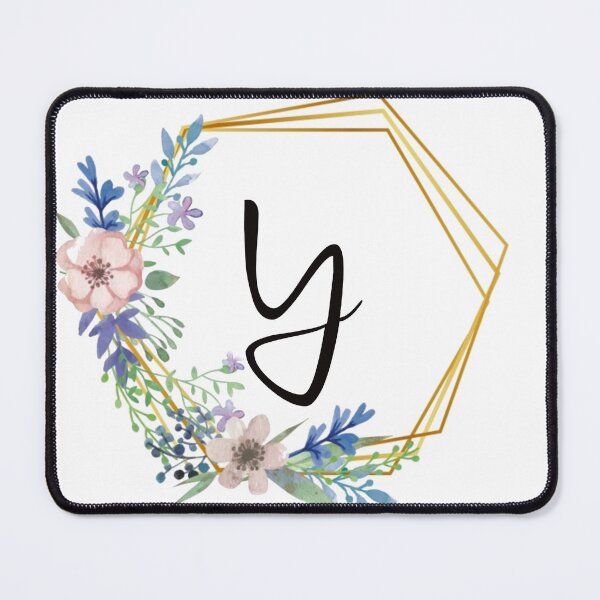 Item preview, Floral monogram with golden frame letter Y designed and sold by JustSeasons.