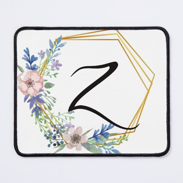 Item preview, Floral monogram with golden frame letter Z designed and sold by JustSeasons.