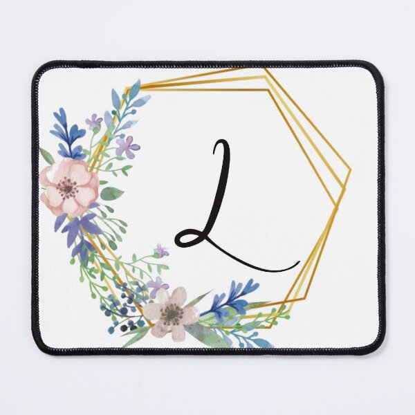Item preview, Floral monogram with golden frame letter L designed and sold by JustSeasons.