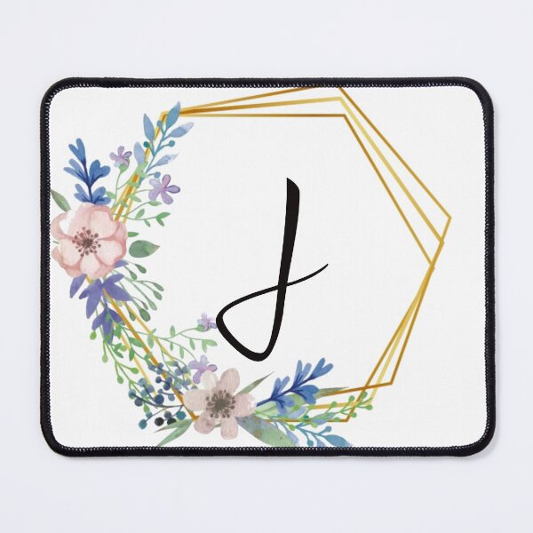 Item preview, Floral monogram with golden frame letter J designed and sold by JustSeasons.