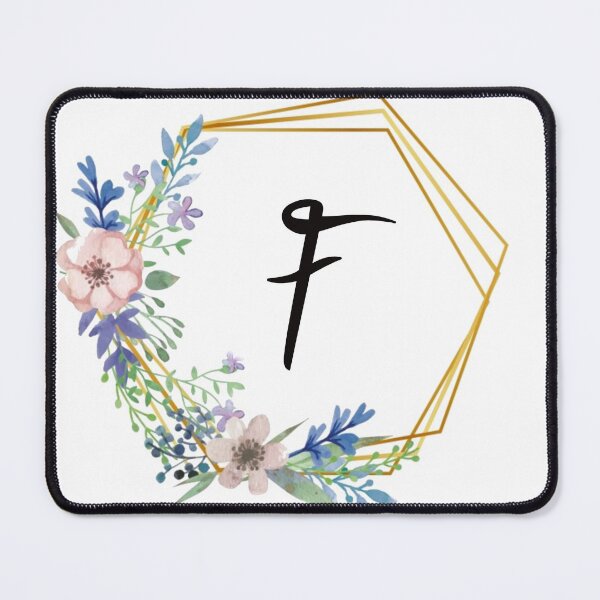 Item preview, Floral monogram with golden frame letter F designed and sold by JustSeasons.