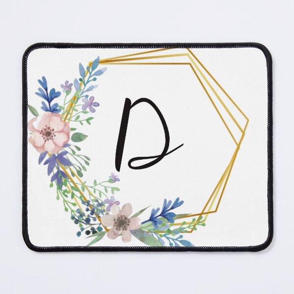 Item preview, Floral monogram with golden frame letter D designed and sold by JustSeasons.