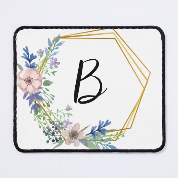 Item preview, Floral monogram with golden frame letter B designed and sold by JustSeasons.