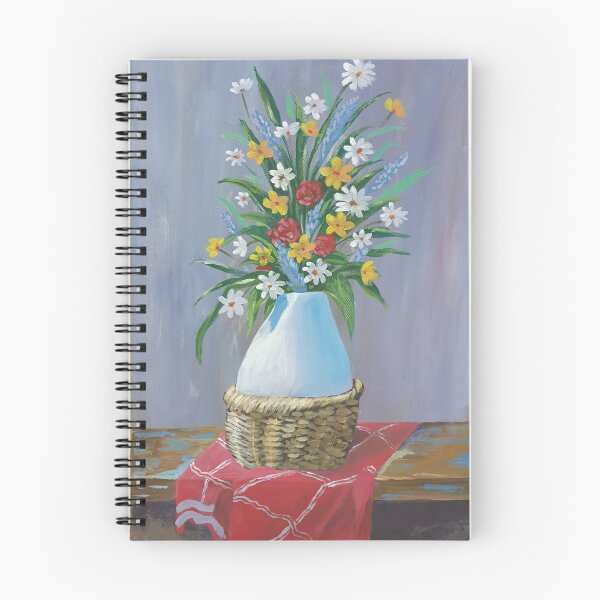 Item preview, Mixed flowers in a white vase acrylic painting designed and sold by PAGHIMOCHANNEL.