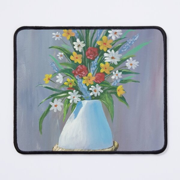 Item preview, Mixed flowers in a white vase acrylic painting designed and sold by PAGHIMOCHANNEL.