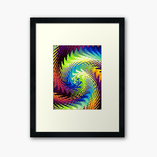 Trippy Spiral Vortex Psychedelic Pattern Framed Art Print