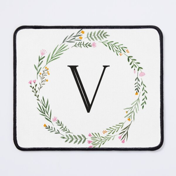 Item preview, Floral letter V monogram designed and sold by JustSeasons.