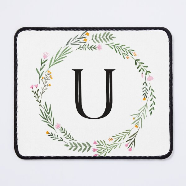 Item preview, Floral letter U monogram designed and sold by JustSeasons.