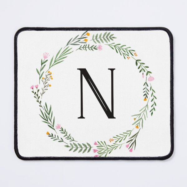 Item preview, Floral letter N monogram designed and sold by JustSeasons.