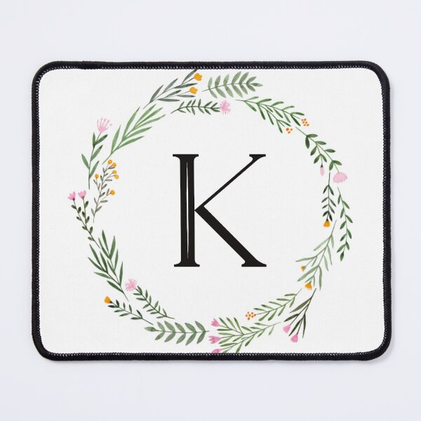 Item preview, Floral letter K monogram designed and sold by JustSeasons.