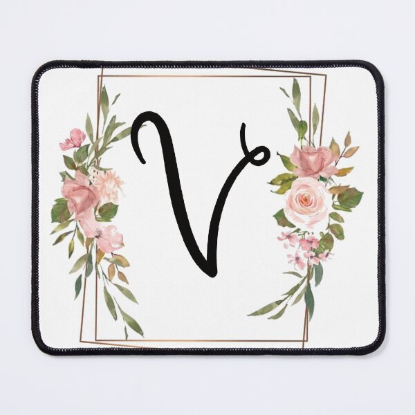 Item preview, Floral letter V monogram designed and sold by JustSeasons.