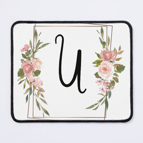 Item preview, Floral letter U monogram designed and sold by JustSeasons.