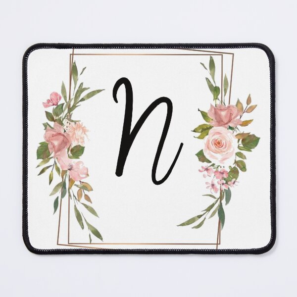 Item preview, Floral letter N monogram designed and sold by JustSeasons.