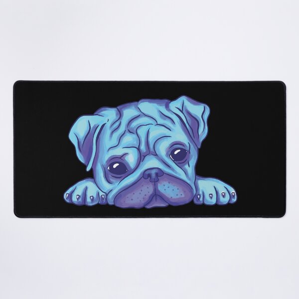 Item preview, Beautiful Blue Watercolor Pug Puppy designed and sold by MadMando.