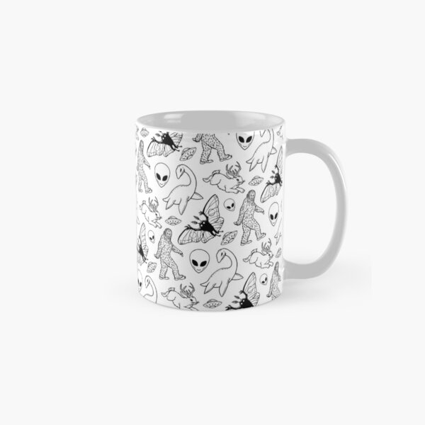 Item preview, Cryptid Pattern (Black lines, White Background) designed and sold by y2kid.