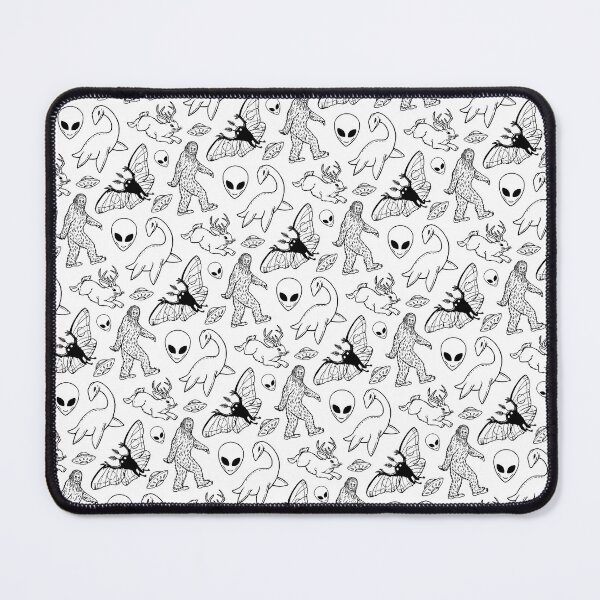Item preview, Cryptid Pattern (Black lines, White Background) designed and sold by y2kid.