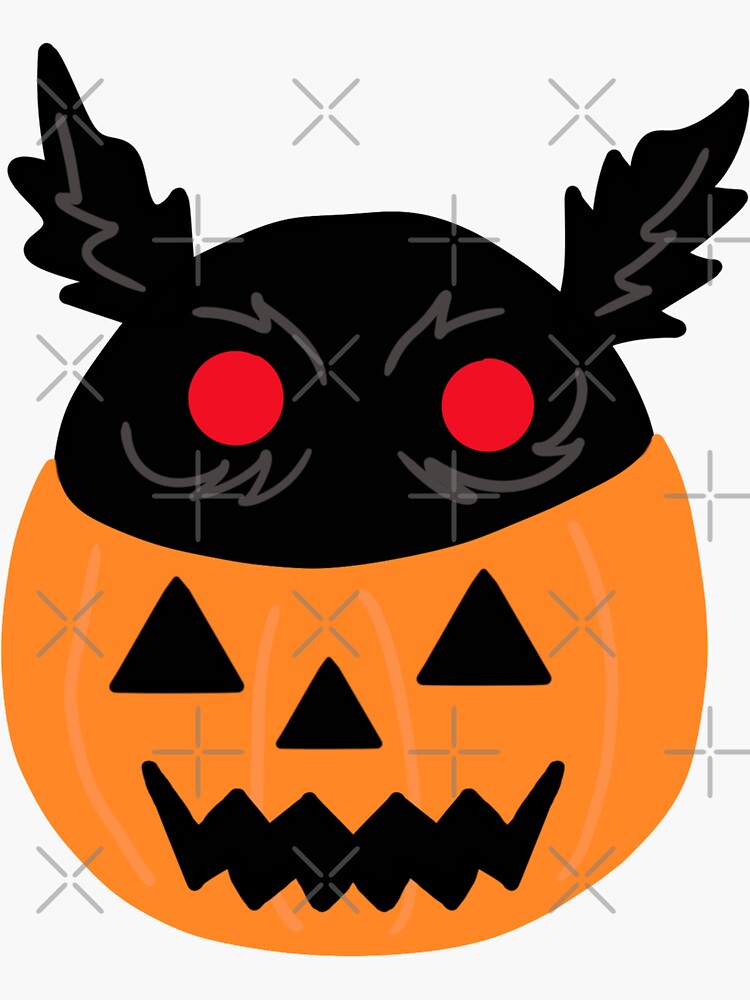 Thumbnail 3 of 3, Sticker, Mothman o lantern designed and sold by amarajlynn.