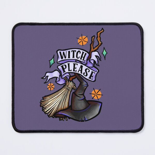Item preview, Witch Please, Halloween tattoo design on purple designed and sold by Wendy Bazuta.