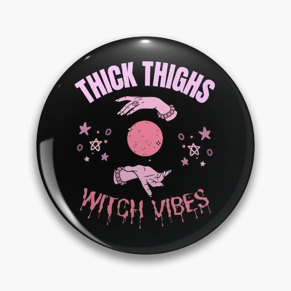 Item preview, Thick Thighs Witch Vibes Feminism Halloween Humor designed and sold by RosiesSticks.