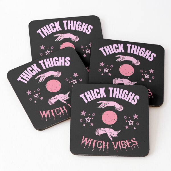 Item preview, Thick Thighs Witch Vibes Feminism Halloween Humor designed and sold by RosiesSticks.