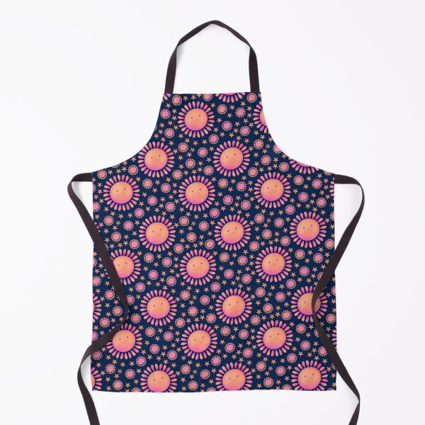 Item preview, Pink sunshine pattern on dark blue background designed and sold by Zendays.