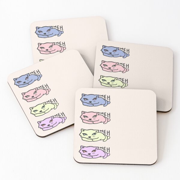 Item preview, Funny Meh Kawaii Cat 4 Pack - Funny Cat Doodle Colorful designed and sold by ViewerEqualsPhoton.