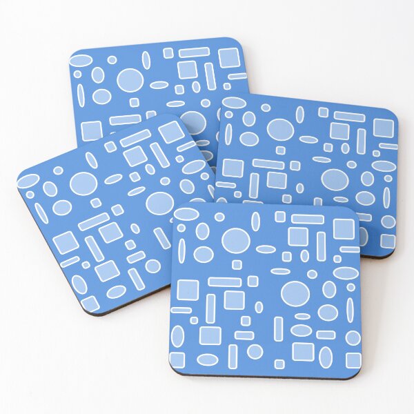 Item preview, All-Over Baby Blue Circles, Oblong Shapes, Square Shapes on a Aqua Blue background Design designed and sold by ThisNThatImages.