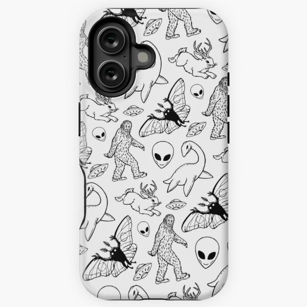 Item preview, Cryptid Pattern (Black lines, White Background) designed and sold by y2kid.