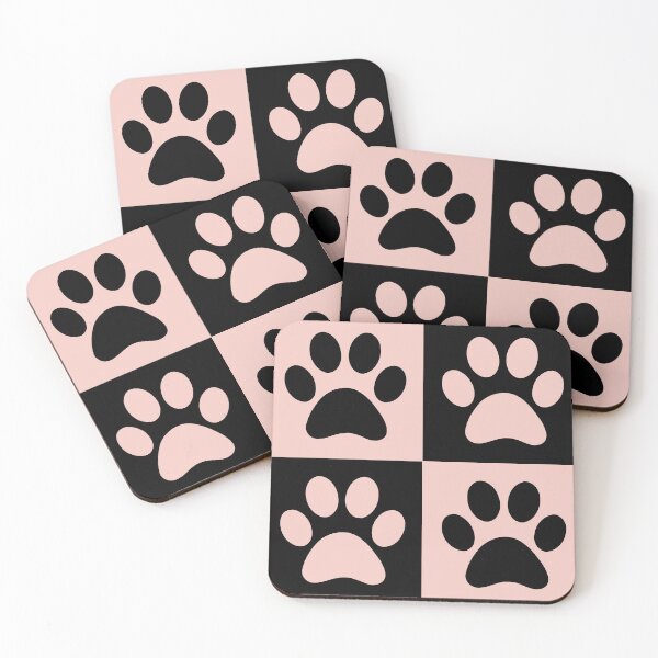 Item preview, Checkered baby Pink and black dog paw print pattern 1 | Cute Gifts for dog mom, dog dad, dog lover and dog owner  designed and sold by Violet Treasures.