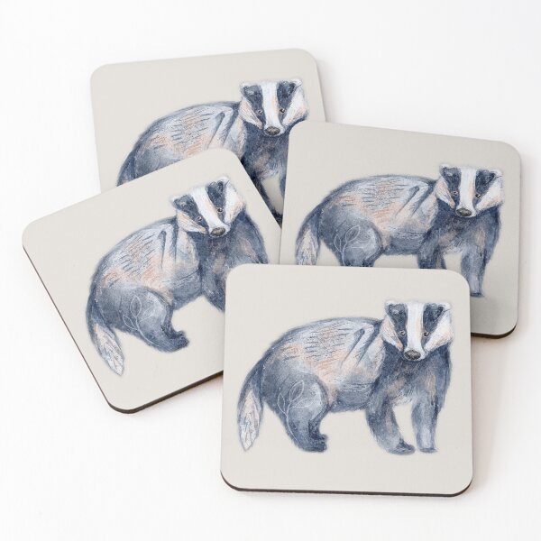 Item preview, Super cute Nordic watercolor badger Scandinavian style badger animal totem Art  designed and sold by Ienso.