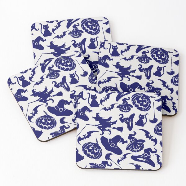 Item preview, Blue Halloween Icon Pattern designed and sold by WearWolfDesigns.