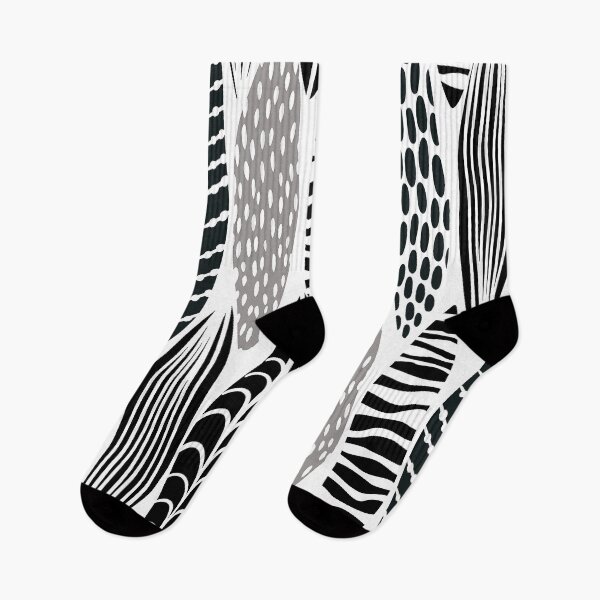 Item preview, Black And White Tropical Abstract Leaves Pattern designed and sold by DEC02.