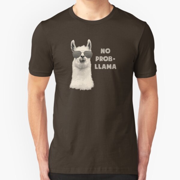 No Problem Llama Slim Fit T-Shirt