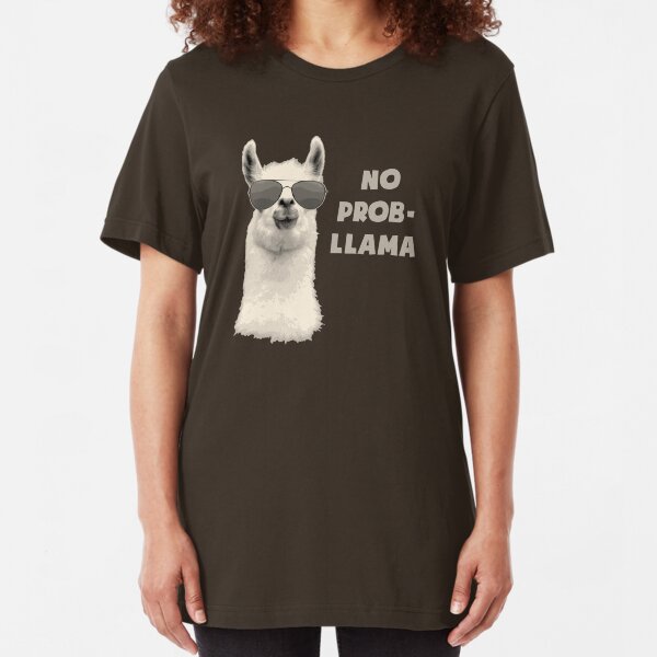 No Problem Llama Slim Fit T-Shirt