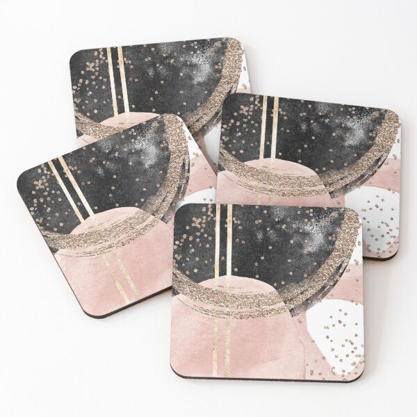 Item preview, Black Gold and Pink Abstract  designed and sold by Michelle Moss.