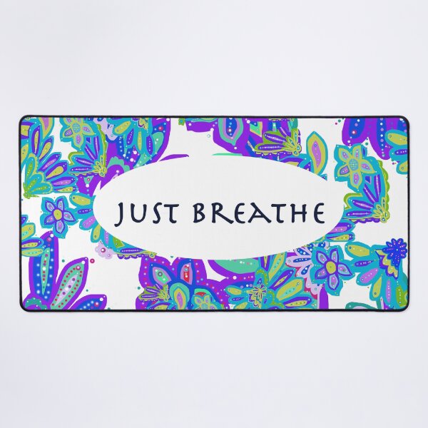 Just breathe, yoga time Desk Mat