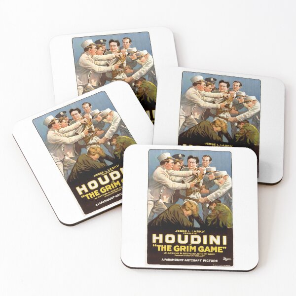 Item preview, The Grim Game Houdini Vintage Retro Movie Film Poster designed and sold by KimCheetham.
