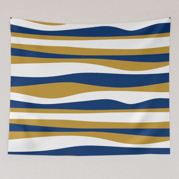 Item preview, Wavy stripes navy-mustard-white designed and sold by kobyakov.
