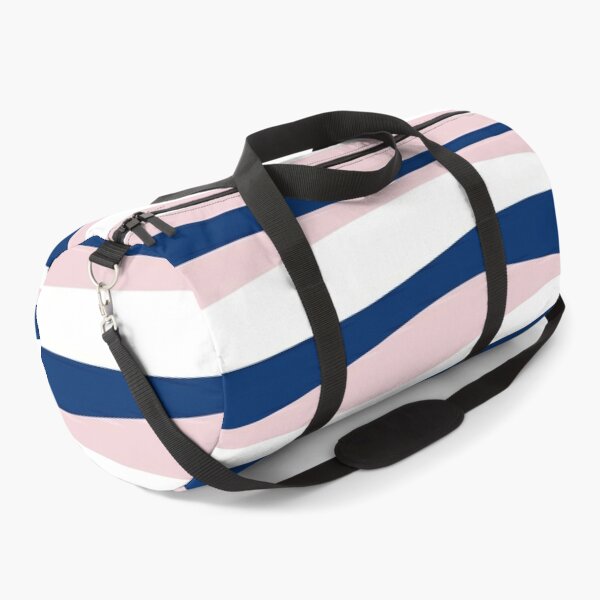 Wavy stripes navy-white-light pink Duffle Bag
